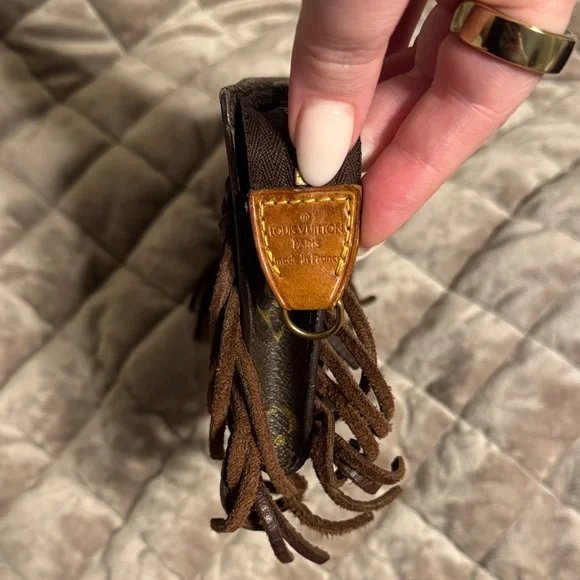 Louis Vuitton Brown Monogram Pouch with Braided Tassels - Picture 2 of 5